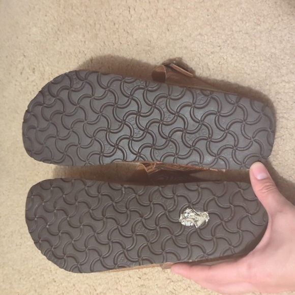 Birkenstock Gizeh Sandals Womens Brown Leather Thong Slides Size 38 - Picture 12 of 16